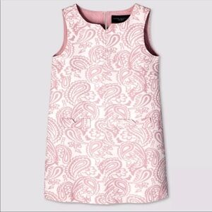 Victoria Beckham Blush Floral Jacquard Shift Dress size XS NEW